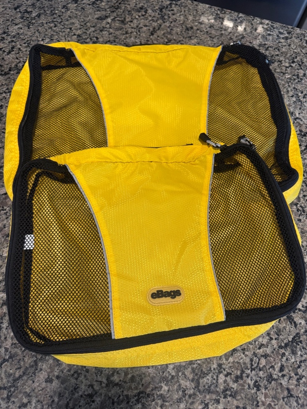 eBags Yellow Mesh Packing Cube Set for Organized Travel